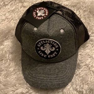 Affliction Men’s Gray Black White SnapBack Trucker Hat